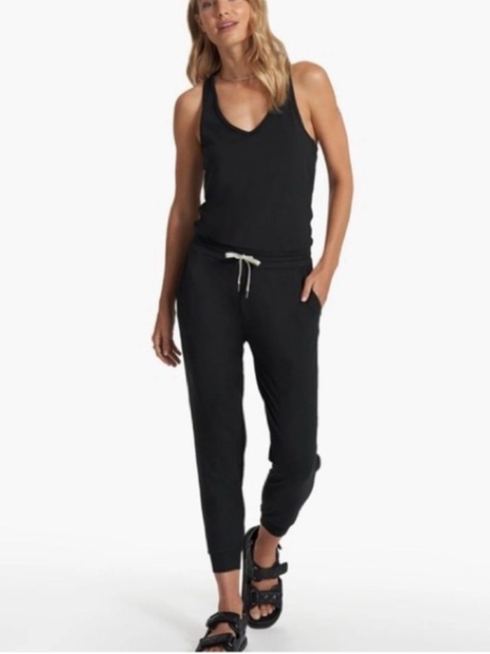 NWIT Vuori Black Racerback Jogger Jumpsuit ~ Medium